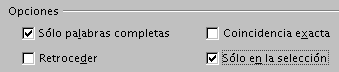 Opciones para buscar